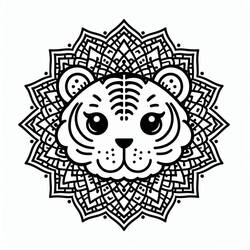 Dessin à colorier: Mandalas Tigre (Mandalas) #221061 - Coloriages à Imprimer Gratuits