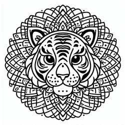 Dessin à colorier: Mandalas Tigre (Mandalas) #221062 - Coloriages à Imprimer Gratuits