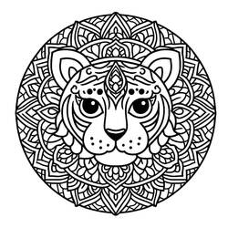 Dessin à colorier: Mandalas Tigre (Mandalas) #221065 - Coloriages à Imprimer Gratuits