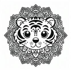 Dessin à colorier: Mandalas Tigre (Mandalas) #221068 - Coloriages à Imprimer Gratuits