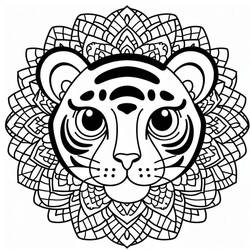 Dessin à colorier: Mandalas Tigre (Mandalas) #221069 - Coloriages à Imprimer Gratuits