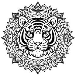 Dessin à colorier: Mandalas Tigre (Mandalas) #221070 - Coloriages à Imprimer Gratuits