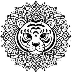 Dessin à colorier: Mandalas Tigre (Mandalas) #221072 - Coloriages à Imprimer Gratuits