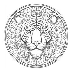 Dessin à colorier: Mandalas Tigre (Mandalas) #221074 - Coloriages à Imprimer Gratuits