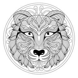 Dessin à colorier: Mandalas Tigre (Mandalas) #221075 - Coloriages à Imprimer Gratuits