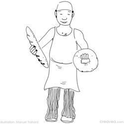Dessin à colorier: Boulanger (Métiers et Professions) #89857 - Coloriages à Imprimer Gratuits