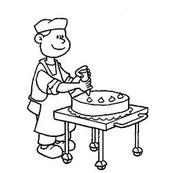 Dessin à colorier: Boulanger (Métiers et Professions) #89865 - Coloriages à imprimer