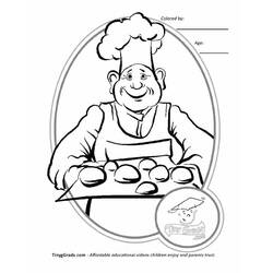 Dessin à colorier: Boulanger (Métiers et Professions) #89906 - Coloriages à imprimer