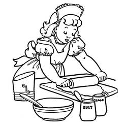 Dessin à colorier: Cuisinier / Cuisinière (Métiers et Professions) #91770 - Coloriages à Imprimer
