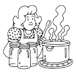 Dessin à colorier: Cuisinier / Cuisinière (Métiers et Professions) #91771 - Coloriages à imprimer