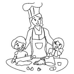 Dessin à colorier: Cuisinier / Cuisinière (Métiers et Professions) #91810 - Coloriages à imprimer