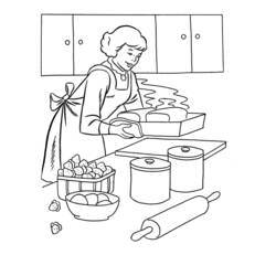 Dessin à colorier: Cuisinier / Cuisinière (Métiers et Professions) #91841 - Coloriages à imprimer