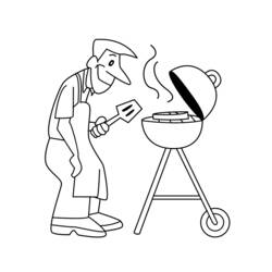 Dessin à colorier: Cuisinier / Cuisinière (Métiers et Professions) #91850 - Coloriages à Imprimer