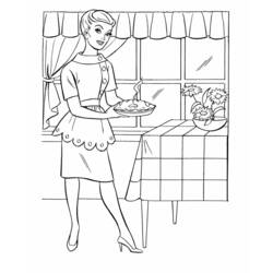 Dessin à colorier: Cuisinier / Cuisinière (Métiers et Professions) #91941 - Coloriages à Imprimer Gratuits