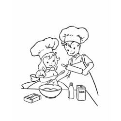 Dessin à colorier: Cuisinier / Cuisinière (Métiers et Professions) #92074 - Coloriages à Imprimer