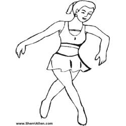 Dessin à colorier: Danseur / Danseuse (Métiers et Professions) #92113 - Coloriages à Imprimer Gratuits