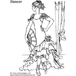 Dessin à colorier: Danseur / Danseuse (Métiers et Professions) #92149 - Coloriages à Imprimer Gratuits