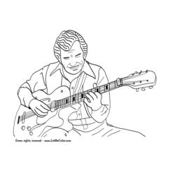 Dessin à colorier: Guitariste (Métiers et Professions) #98058 - Coloriages à imprimer
