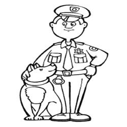 Dessin à colorier: Policier (Métiers et Professions) #105356 - Coloriages à imprimer
