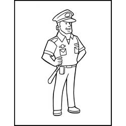 Dessin à colorier: Policier (Métiers et Professions) #105362 - Coloriages à imprimer