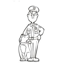 Dessin à colorier: Policier (Métiers et Professions) #105371 - Coloriages à imprimer