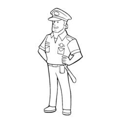 Dessin à colorier: Policier (Métiers et Professions) #105397 - Coloriages à imprimer