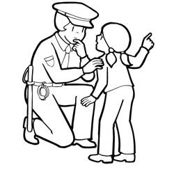 Dessin à colorier: Policier (Métiers et Professions) #105410 - Coloriages à imprimer