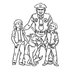 Dessin à colorier: Policier (Métiers et Professions) #105411 - Coloriages à imprimer