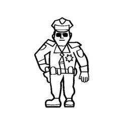 Dessin à colorier: Policier (Métiers et Professions) #105442 - Coloriages à imprimer