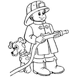 Dessin à colorier: Pompier (Métiers et Professions) #105514 - Coloriages à imprimer