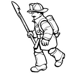 Dessin à colorier: Pompier (Métiers et Professions) #105527 - Coloriages à Imprimer Gratuits