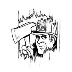Dessin à colorier: Pompier (Métiers et Professions) #105551 - Coloriages à Imprimer Gratuits