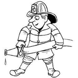 Dessin à colorier: Pompier (Métiers et Professions) #105566 - Coloriages à imprimer