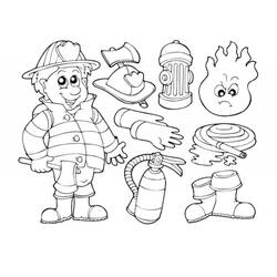 Dessin à colorier: Pompier (Métiers et Professions) #105580 - Coloriages à imprimer