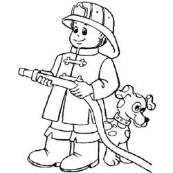 Dessin à colorier: Pompier (Métiers et Professions) #105593 - Coloriages à imprimer