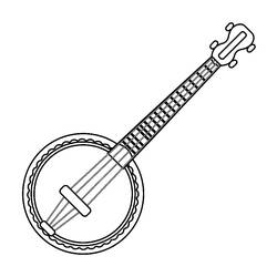 Dessin à colorier: Banjo (Musique) #176947 - Coloriages à Imprimer Gratuits