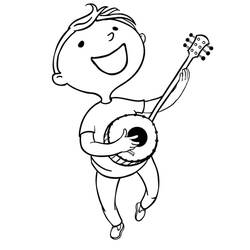 Dessin à colorier: Banjo (Musique) #176956 - Coloriages à Imprimer Gratuits