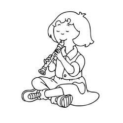 Dessin à colorier: Flûte (Musique) #173448 - Coloriages à Imprimer Gratuits