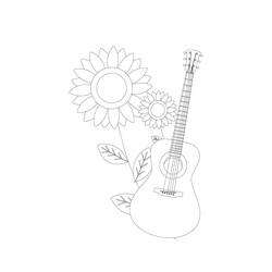 Dessin à colorier: Guitare (Musique) #173119 - Coloriages à Imprimer Gratuits