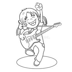 Coloriage Guitare (Musique) #173142 à imprimer et colorier