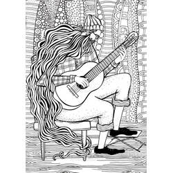 Dessin à colorier: Guitare (Musique) #173145 - Coloriages à Imprimer Gratuits