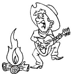 Dessin à colorier: Guitare (Musique) #173155 - Coloriages à Imprimer Gratuits
