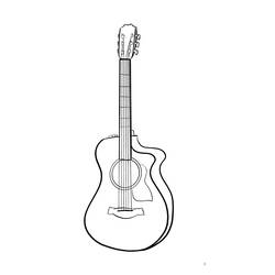 Dessin à colorier: Guitare (Musique) #173194 - Coloriages à Imprimer Gratuits