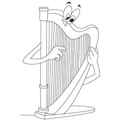 Dessin à colorier: Harpe (Musique) #176966 - Coloriages à Imprimer Gratuits