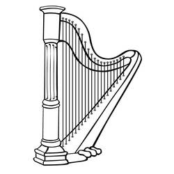 Dessin à colorier: Harpe (Musique) #176975 - Coloriages à Imprimer Gratuits