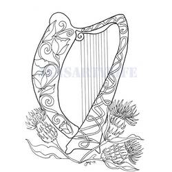 Dessin à colorier: Harpe (Musique) #176978 - Coloriages à Imprimer Gratuits