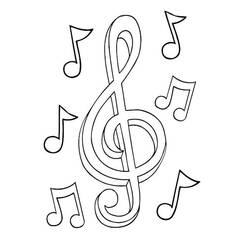 Dessin à colorier: Notes de Musique (Musique) #176897 - Coloriages à Imprimer Gratuits