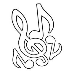 Dessin à colorier: Notes de Musique (Musique) #218761 - Coloriages à Imprimer Gratuits
