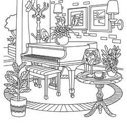Dessin à colorier: Piano (Musique) #173517 - Coloriages à Imprimer Gratuits