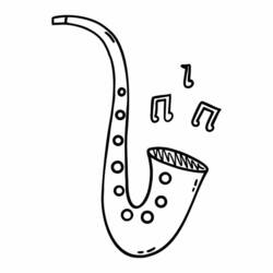Dessin à colorier: Saxophone (Musique) #173362 - Coloriages à Imprimer Gratuits
